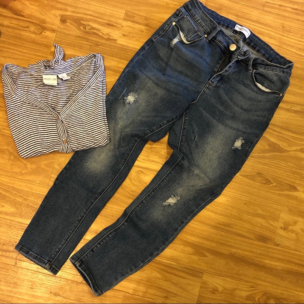 Oak & Poppy | Ankle High Waist Denim